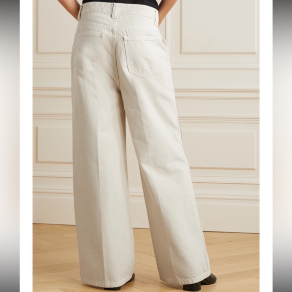 Khaite Ian Mid-Rise Wide Leg Jeans in Ivory - Picture 4 of 4
